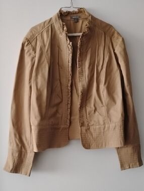 Apt 9 tan ruffle-trim women's blazer